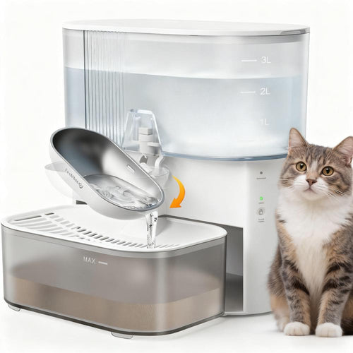 Stainless Steel Wireless Pet Fountain, 3.5L Large Capacity, Separate Wastewater System, No Filters Required – For Cats & Dogs