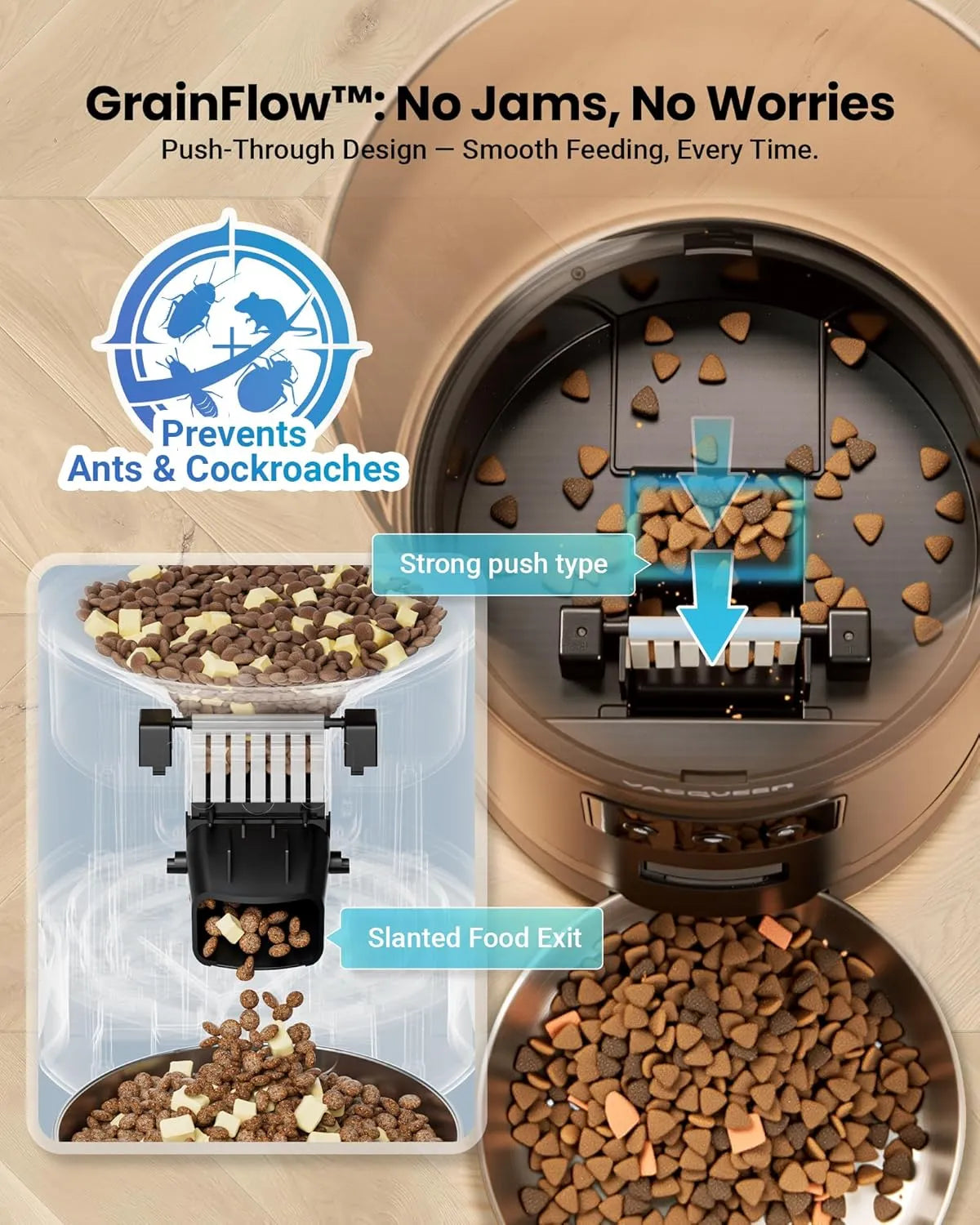 WiFi Smart Cat Feeder for 3 Cats, 6L Capacity, Anti-Clog System & Double Desiccant – Also Suitable for Small Dogs