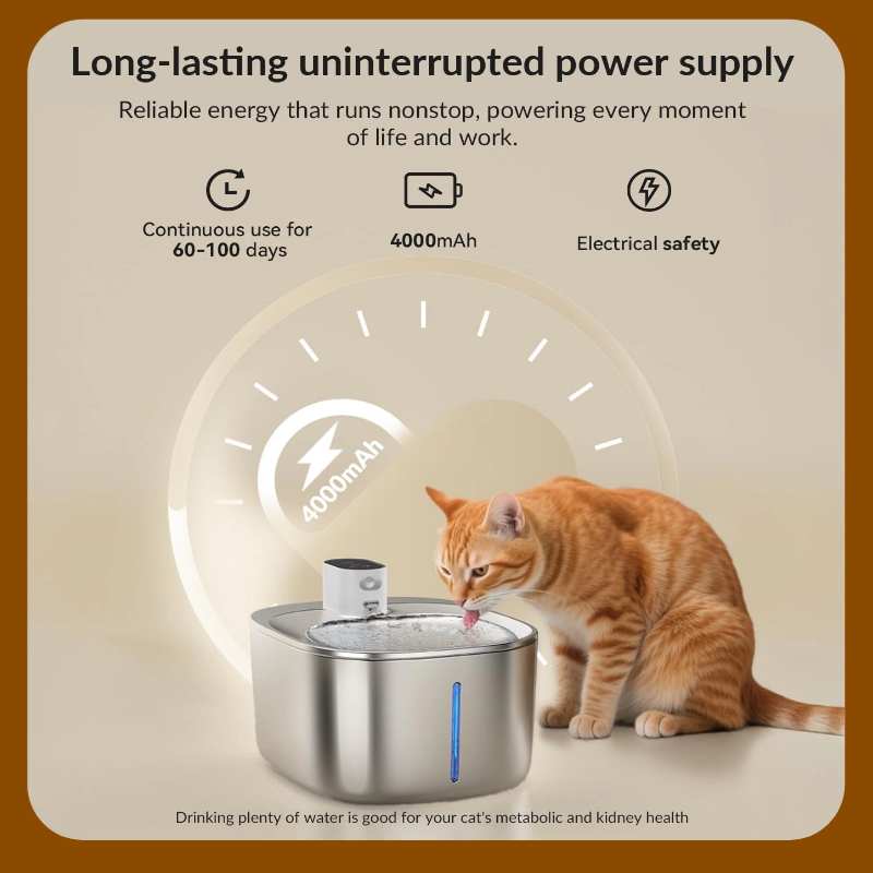 Best-Selling Wireless Smart Cat Fountain – Warm Water All Winter, Zero Cords, Just Comfort