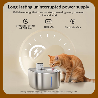 Best-Selling Wireless Smart Cat Fountain – Warm Water All Winter, Zero Cords, Just Comfort