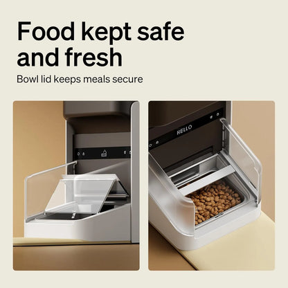 Smart Automatic Cat Feeder with Collar Tag Recognition, 5G/2.4G Wi-Fi, Personalized Feeding & Diet Tracking for Multiple Cats