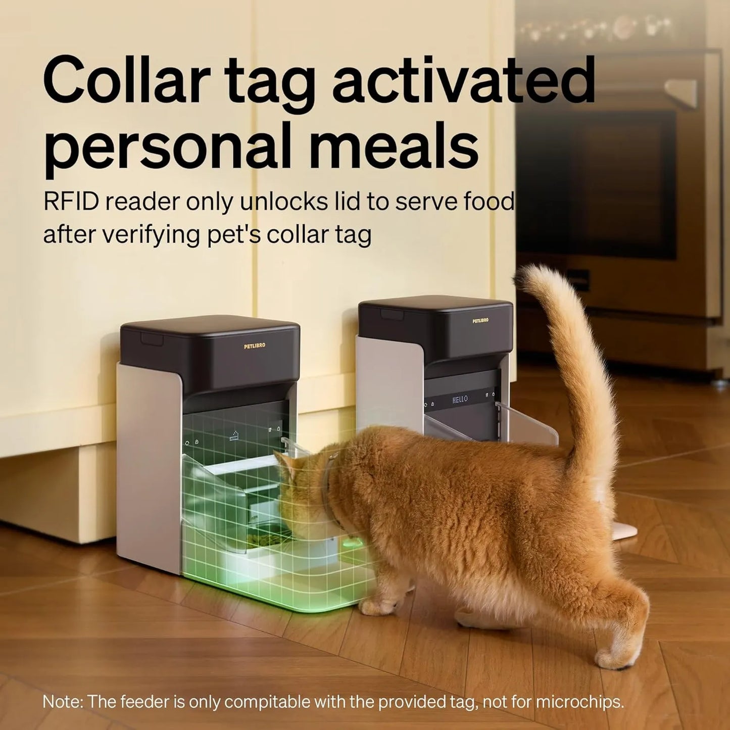 Smart Automatic Cat Feeder with Collar Tag Recognition, 5G/2.4G Wi-Fi, Personalized Feeding & Diet Tracking for Multiple Cats
