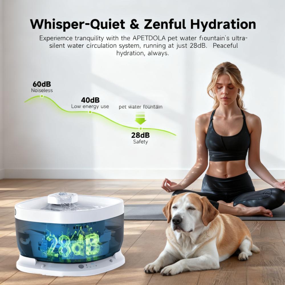 Wireless 7L Pet Fountain, Battery-Powered with Sensor & Multi-Layer Filtration (Filter Lifespan 2.5 Months)