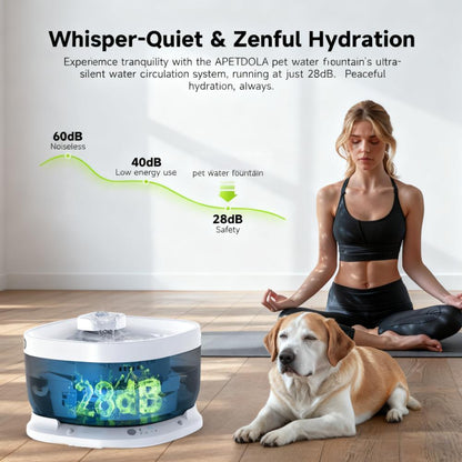 Wireless 7L Pet Fountain, Battery-Powered with Sensor & Multi-Layer Filtration (Filter Lifespan 2.5 Months)