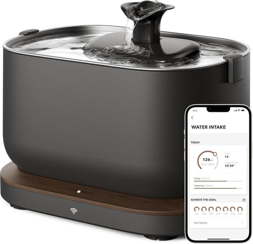 Automatic Cat Drinking Fountain, 2.5L Stainless Steel Bowl, App & Wi-Fi Enabled Smart Pet Fountain