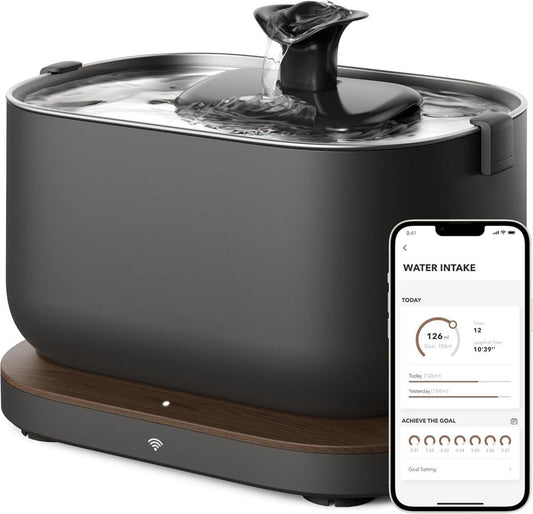 Automatic Cat Drinking Fountain, 2.5L Stainless Steel Bowl, App & Wi-Fi Enabled Smart Pet Fountain